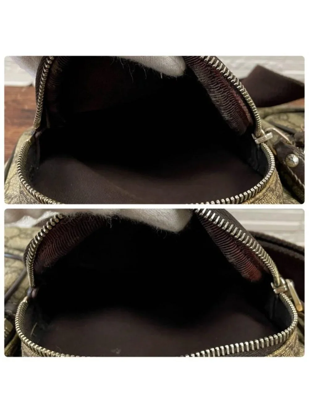 Gucci GG Supreme Leather Shoulder Bag Brown